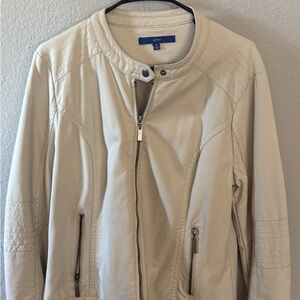 Apt. 9 Cream Faux Leather Jacket